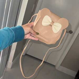 Chic Tan and Cream Bow Accent Women's Bag